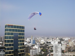 paragliding past the Marriot hotel in Lima