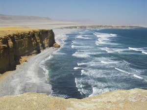 Pacific Ocean waves at Paracas Nature Reserve